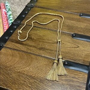 J. Crew Gold Tassel Necklace